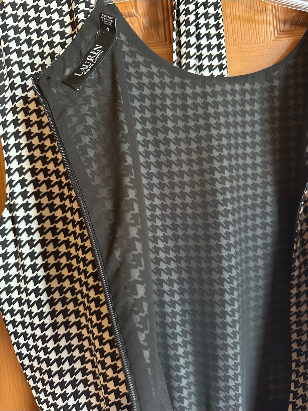 Lauren Ralph Lauren Sleeveless Houndstooth Tie-Waist Dress, size 14 - Picture 9 of 9